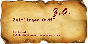 Zeitlinger Odó névjegykártya